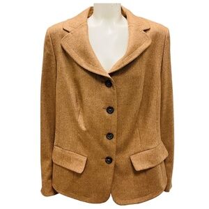 BARBARA LOHMANN CAMEL WOOL AND CASHMERE BLAZER